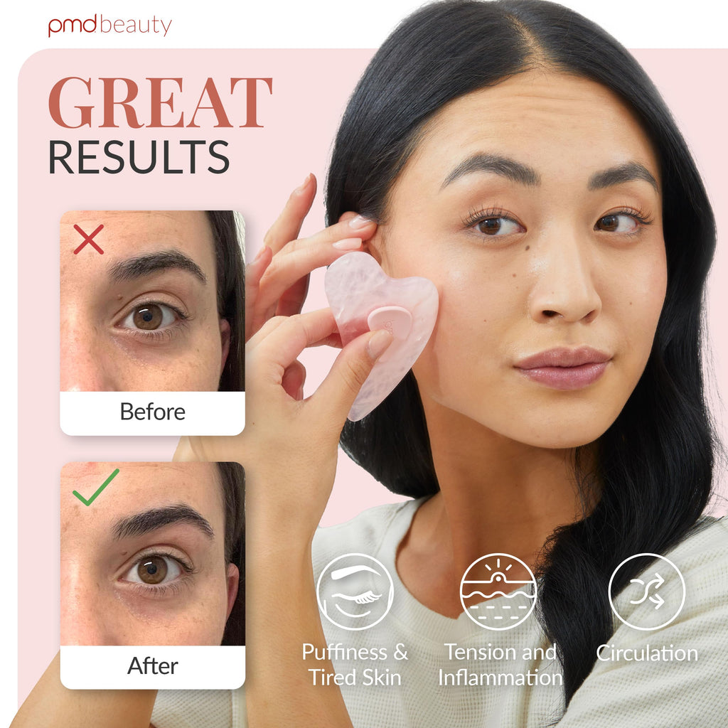 Rose Quartz Gua Sha Facial Sculpting & Depuffing Tool