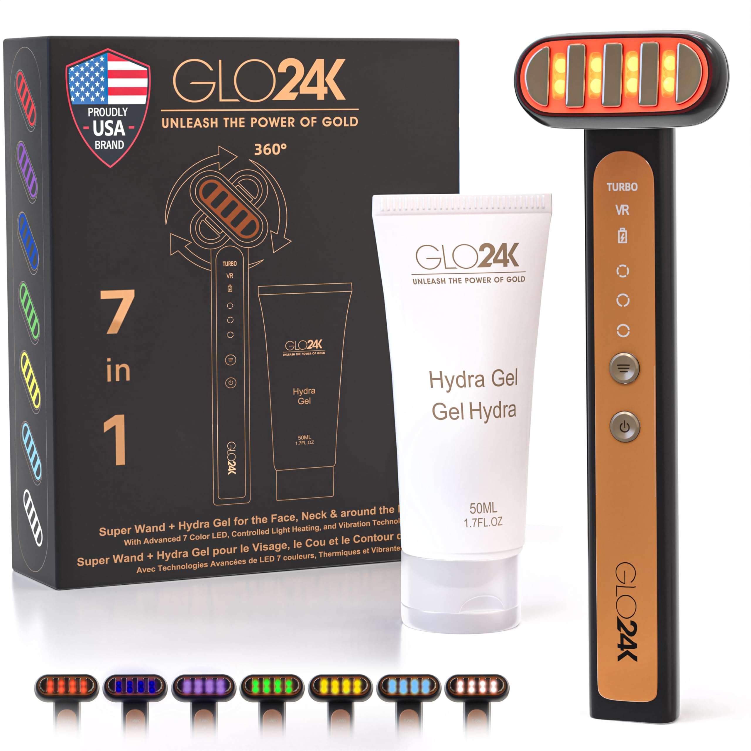 7-Color LED Facial Wand with Hydrating Gel