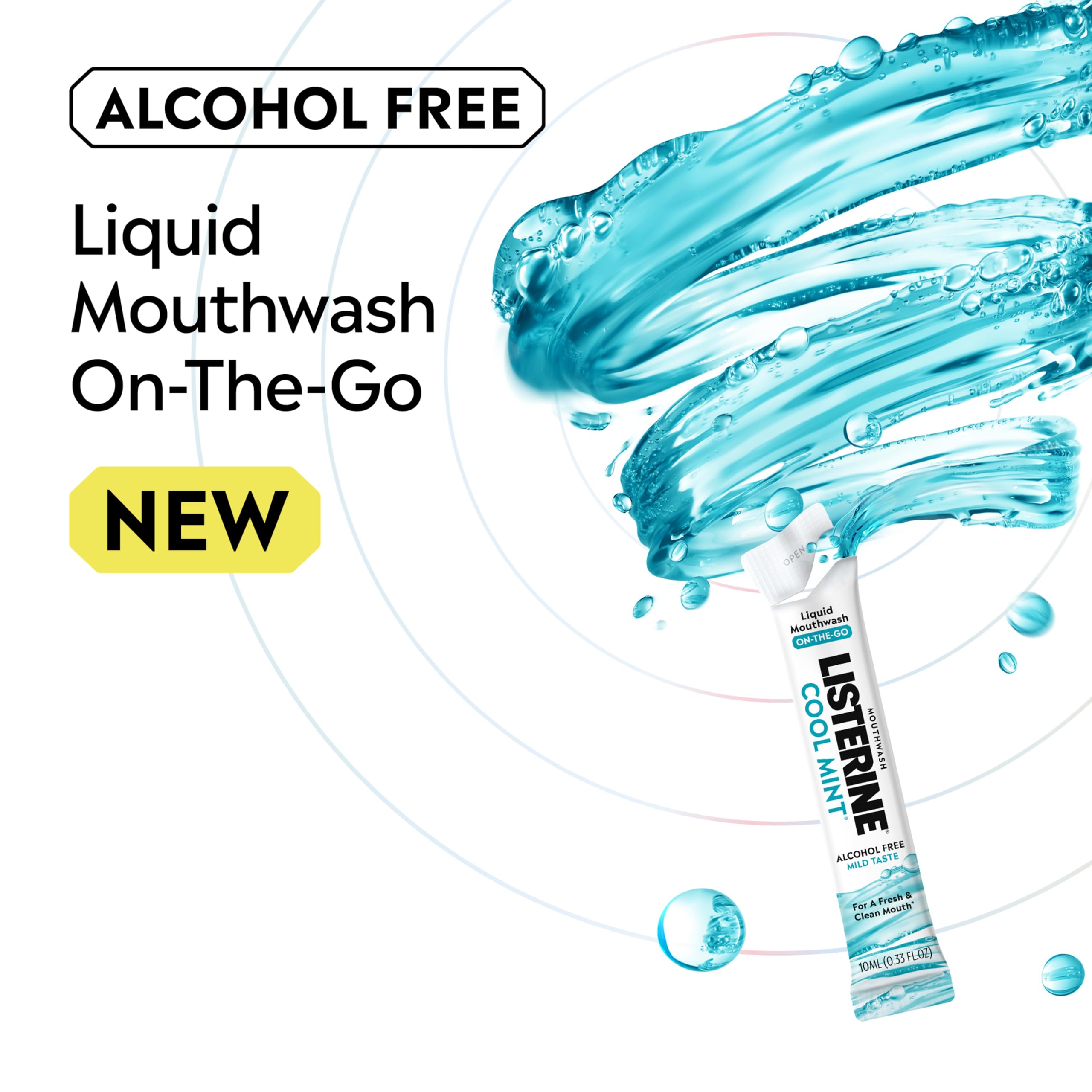 Alcohol-Free Cool Mint Travel Mouthwash Packets, 30 Count