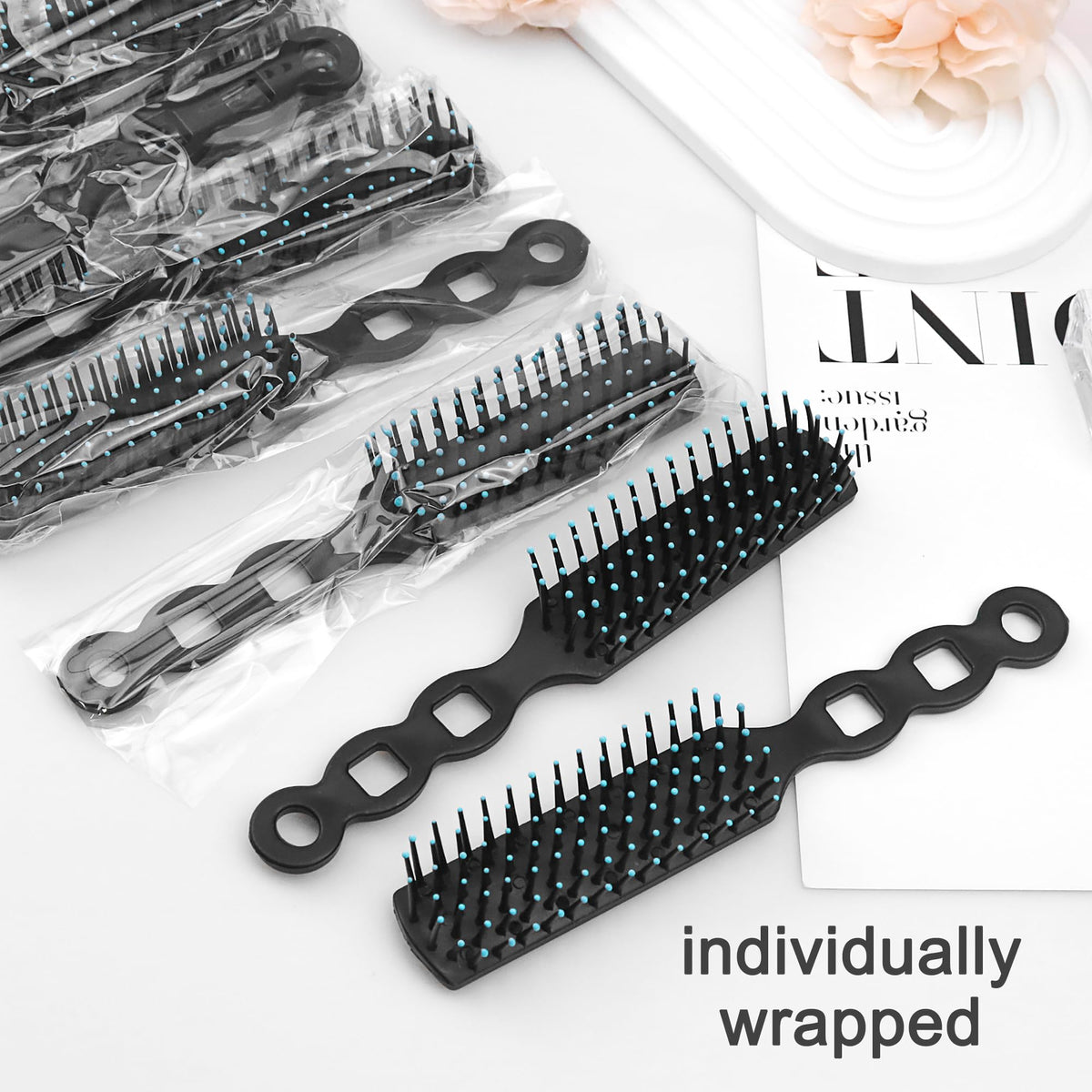100-Piece Hair Brush & 200-Piece Comb Set, Individually Wrapped