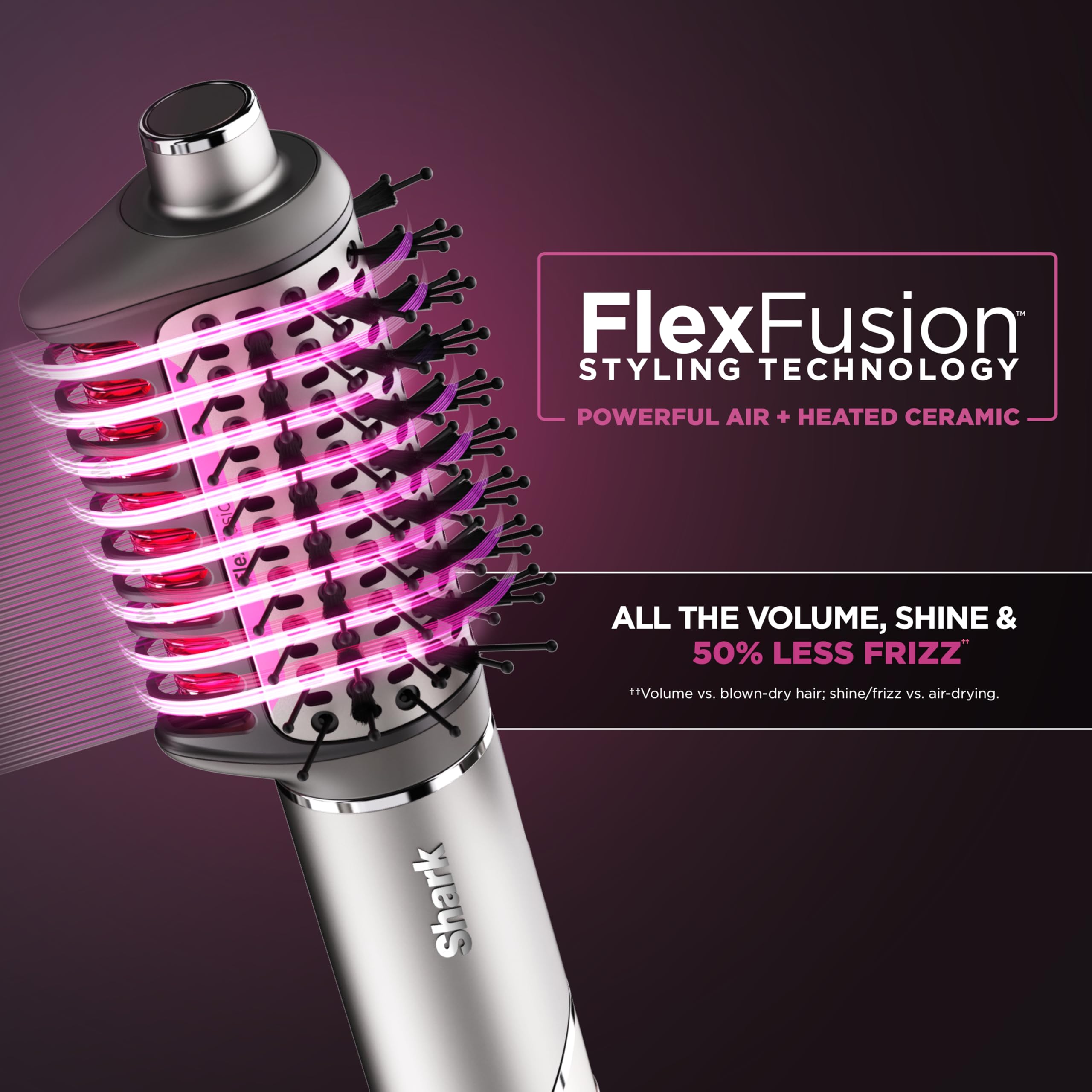 Hair Straightener & Dryer with Styling Brush and Auto-Wrap Curlers