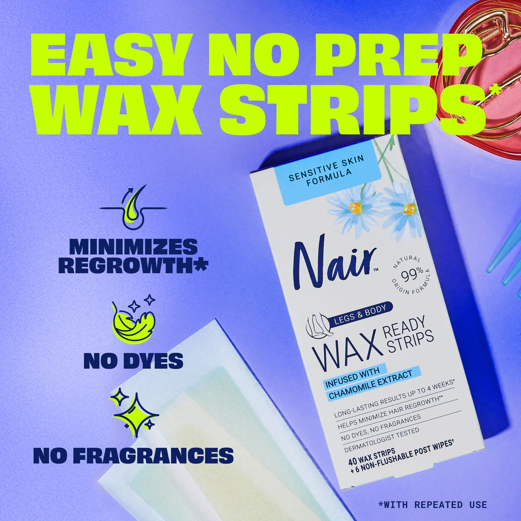 Sensitive Skin Hair Removal Wax Strips with Chamomile Extract