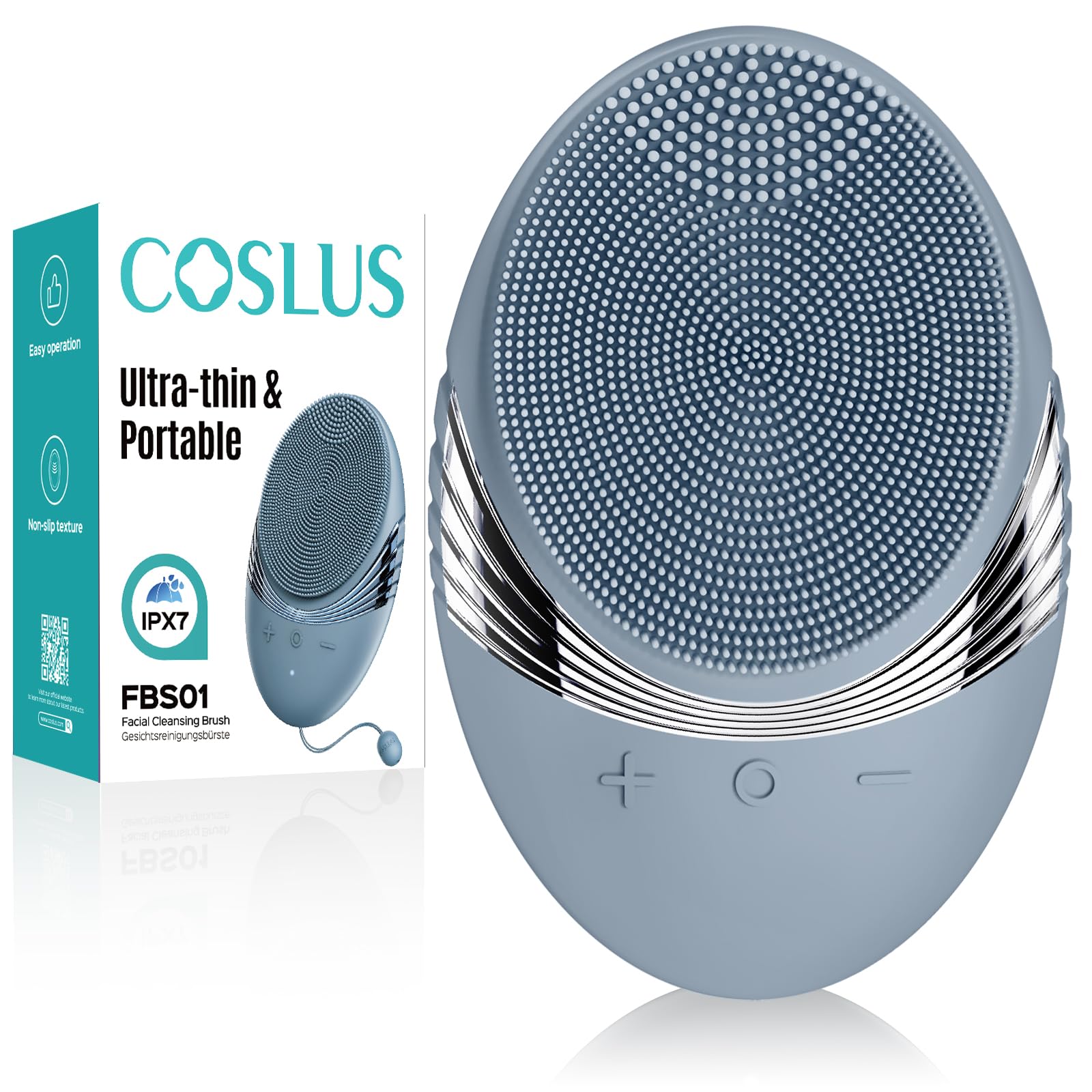 COSLUS FBS01 Facial Cleansing Brush Face Scrubber, Compact for Travel