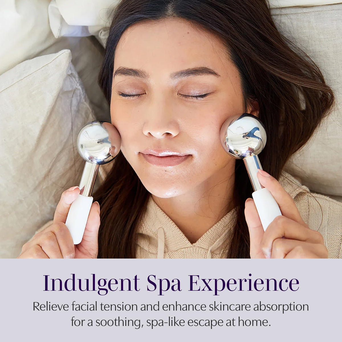 Saian Ice Globes Facial Roller for Face and Eyes, Stainless Steel Cryo Tool