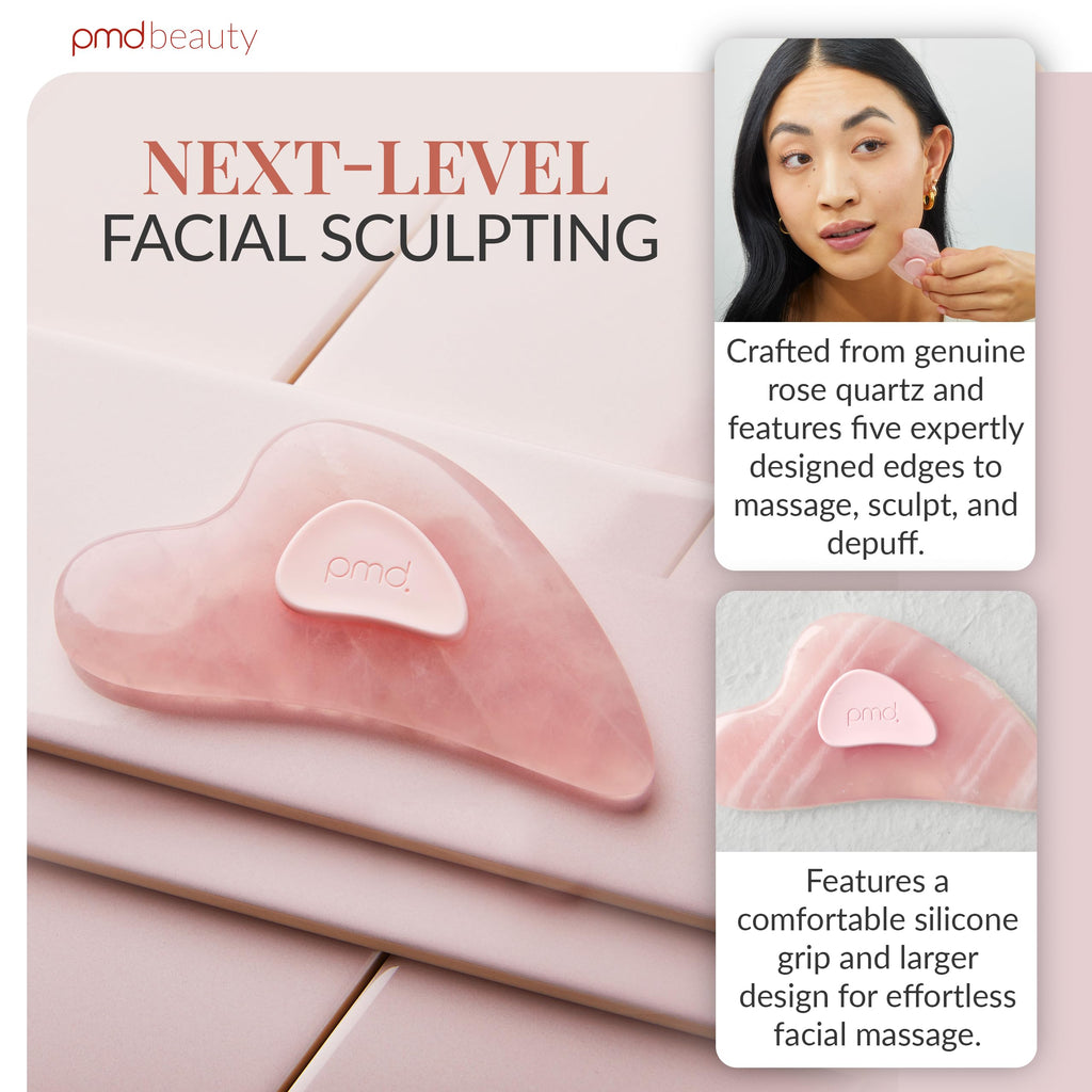 Rose Quartz Gua Sha Facial Sculpting & Depuffing Tool